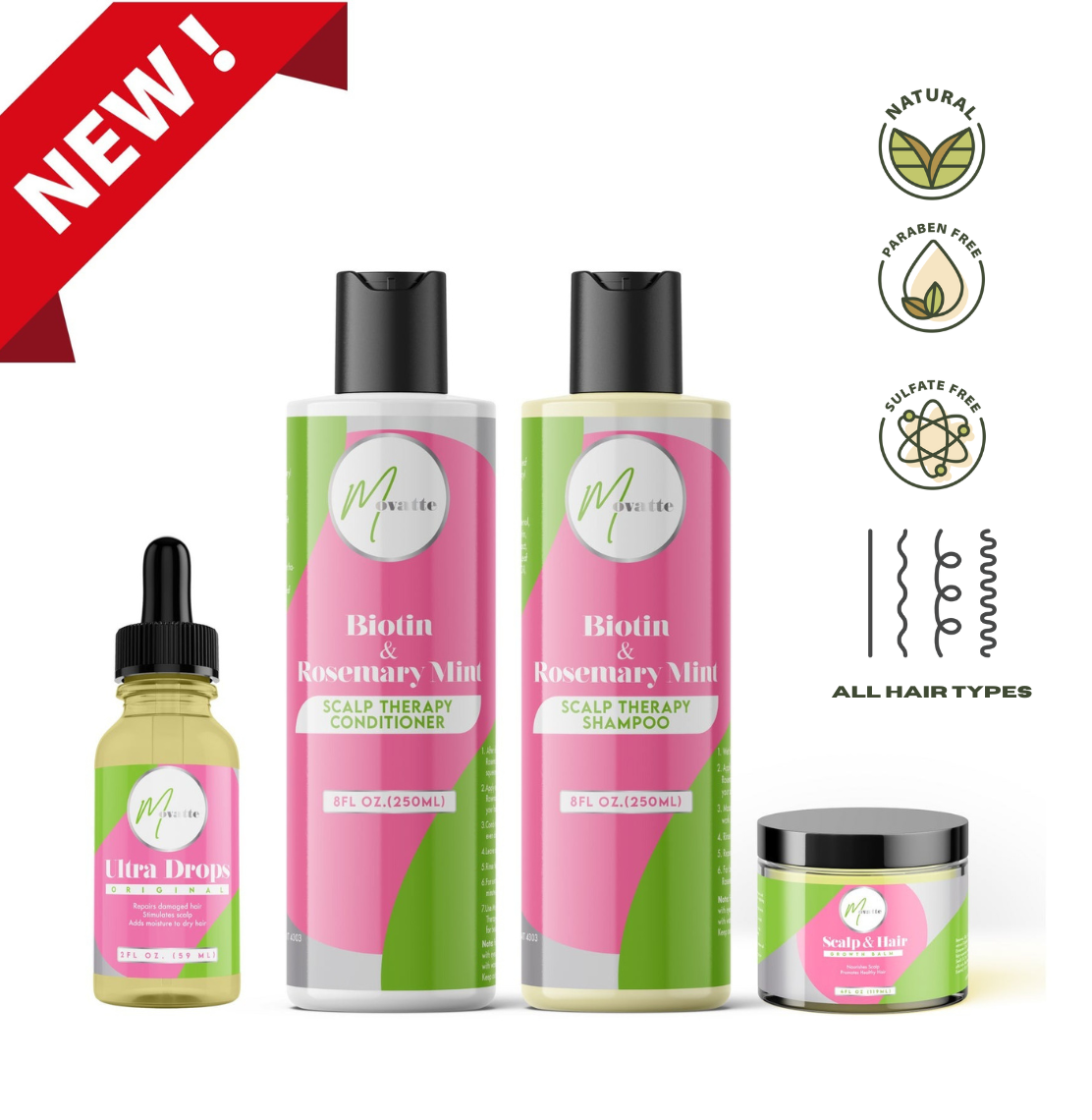 Biotin and Rosemary Mint Complete Hair Growth Bundle